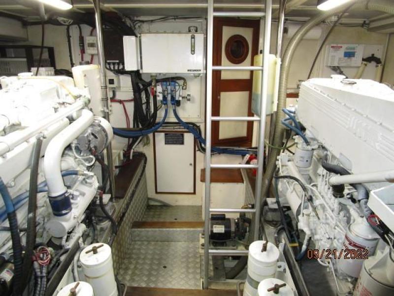 49' Grand Banks engine room forward