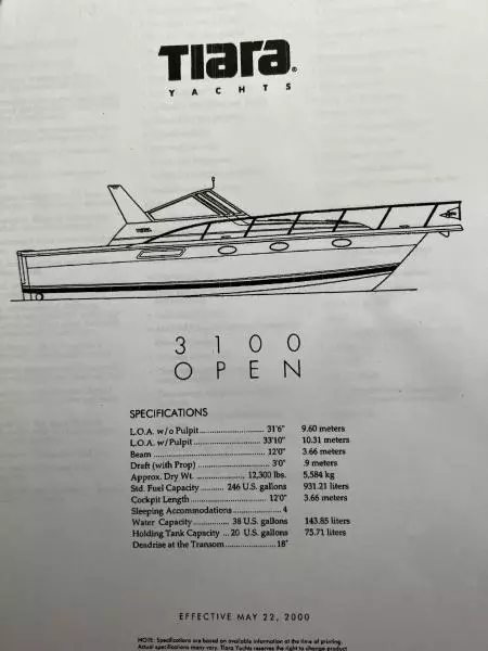2000 Tiara Yachts 3100 Open