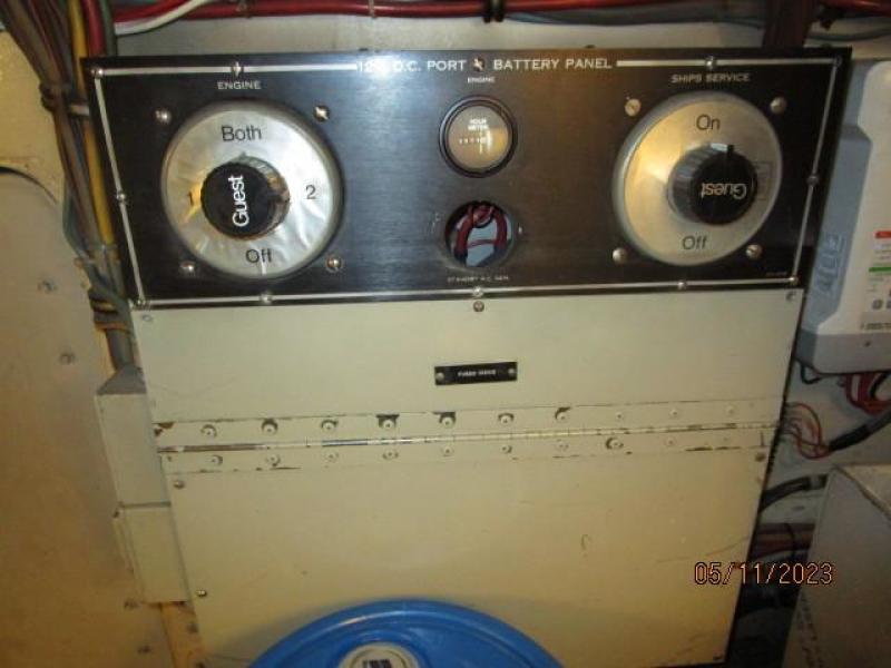 48' Hatteras engine room port electrical panel