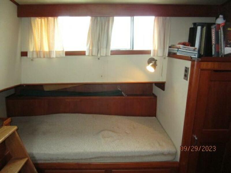 36' Grand Banks master stateroom port
