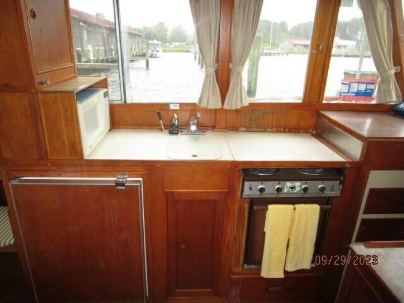36' Grand Banks galley