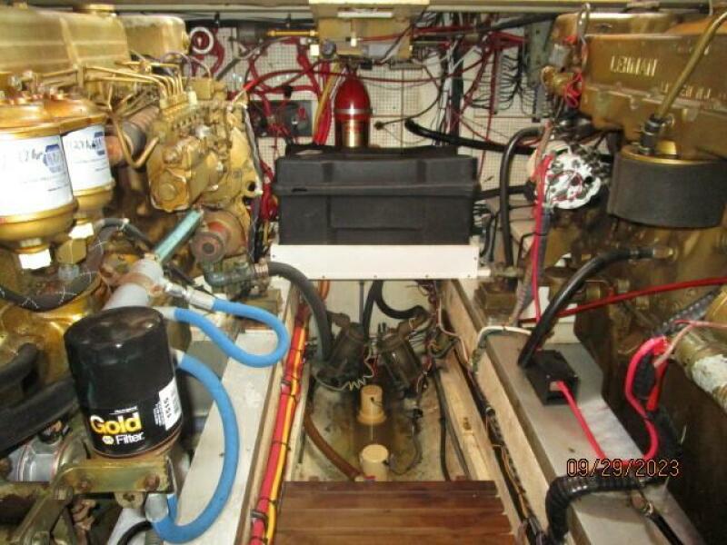 36' Grand Banks engine room forward