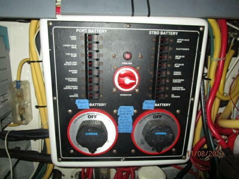 40' Mainship engine room electrical panel