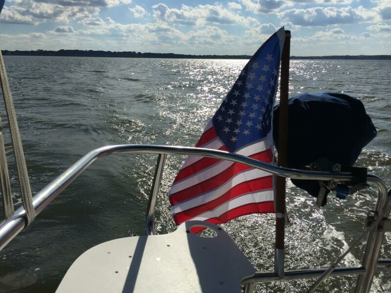 Off the stern