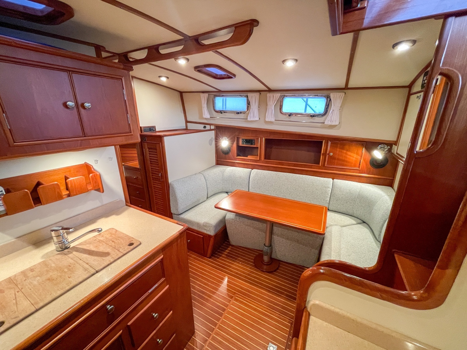 2001 Grand Banks Eastbay 38HX salon and galley