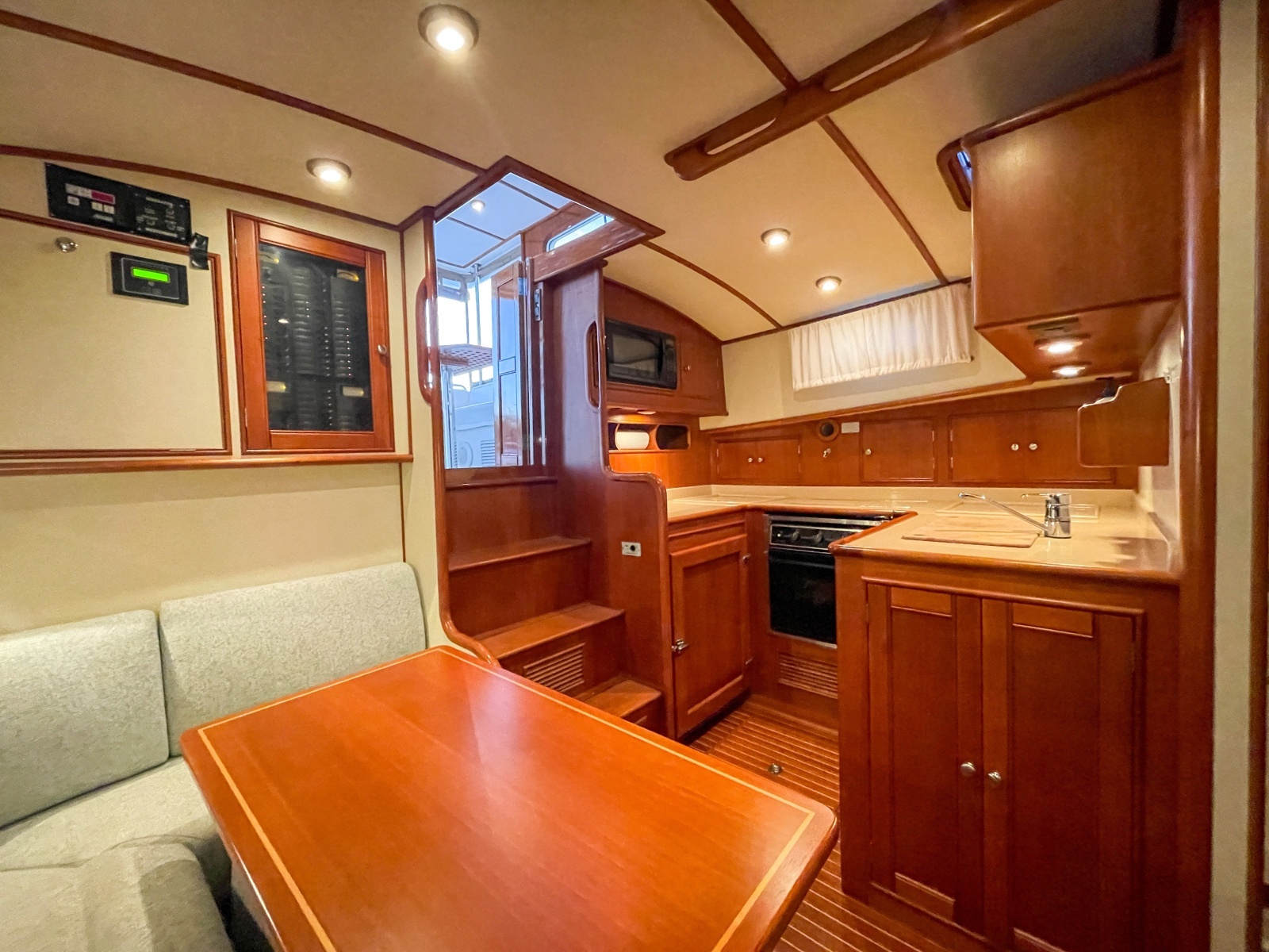 2001 Grand Banks Eastbay 38HX salon and galley