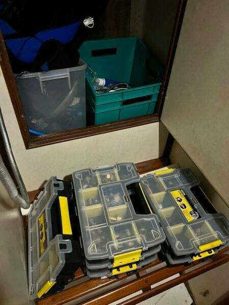 Plumbing Spares  Behind Aft Shower