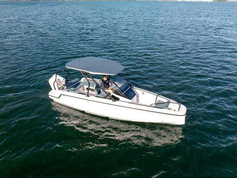 Axopar 22 T-Top at Rest in Casco Bay