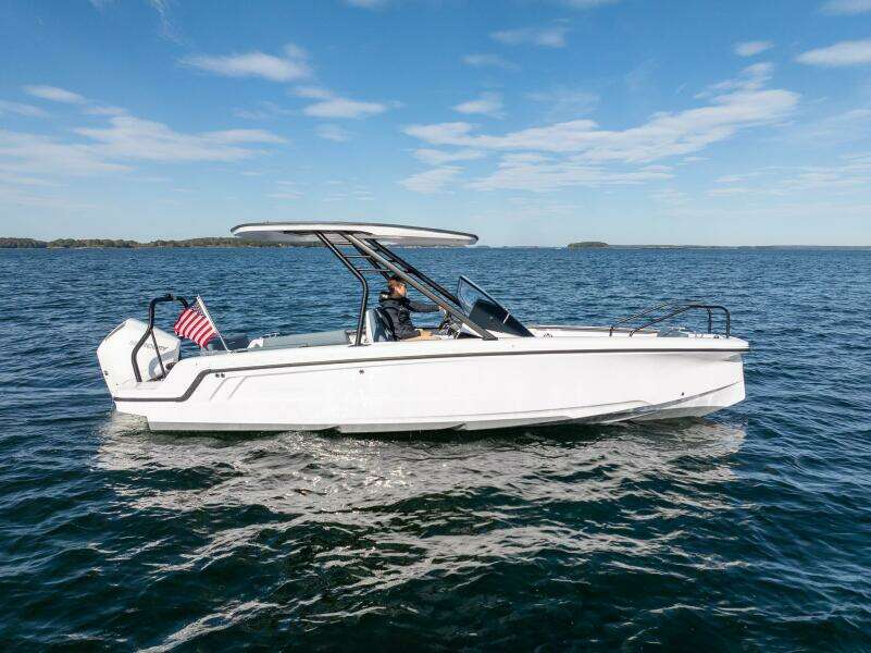 Axopar 22 T-Top Floating in Casco Bay