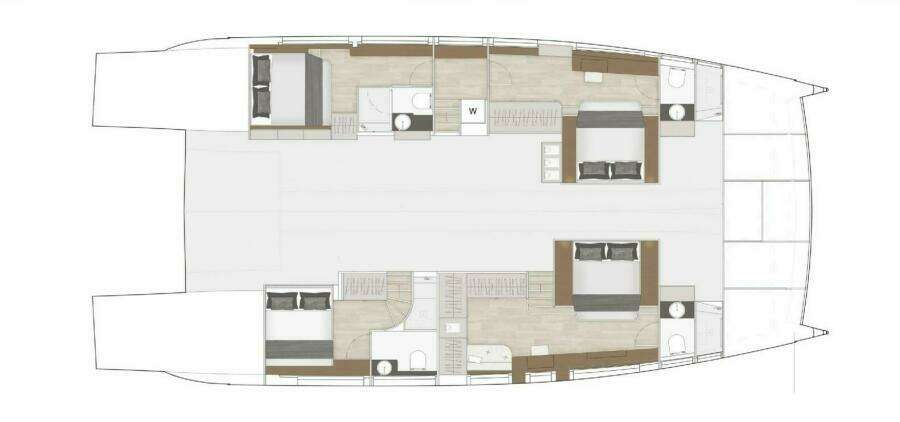 Front Exit - 4 Stateroom Layout