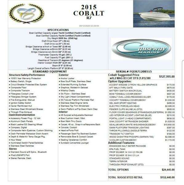 27ft Cobalt Yacht For Sale