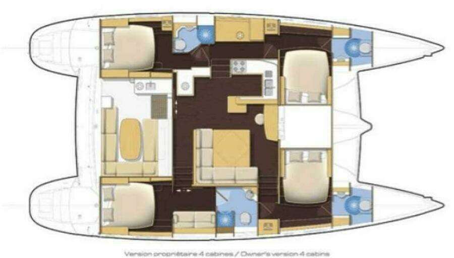 2011 Lagoon 500 catamaran cabin layout