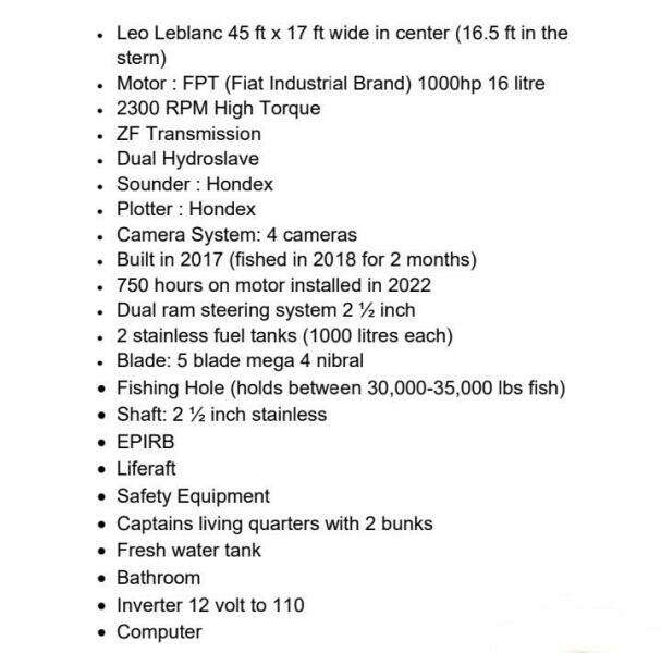 45ft LeBlanc Yacht For Sale