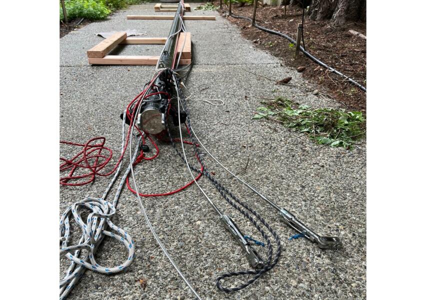 Mast with Standing and Running Rigging