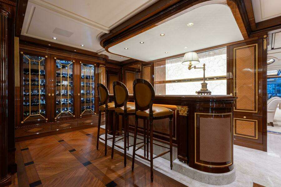 Owner's Living Room Bar Looking Aft