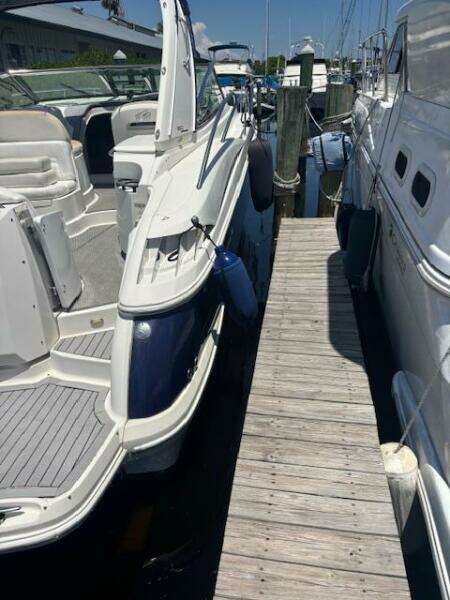 2007 Monterey 350 Sport Yacht docked at marina, sunny day.