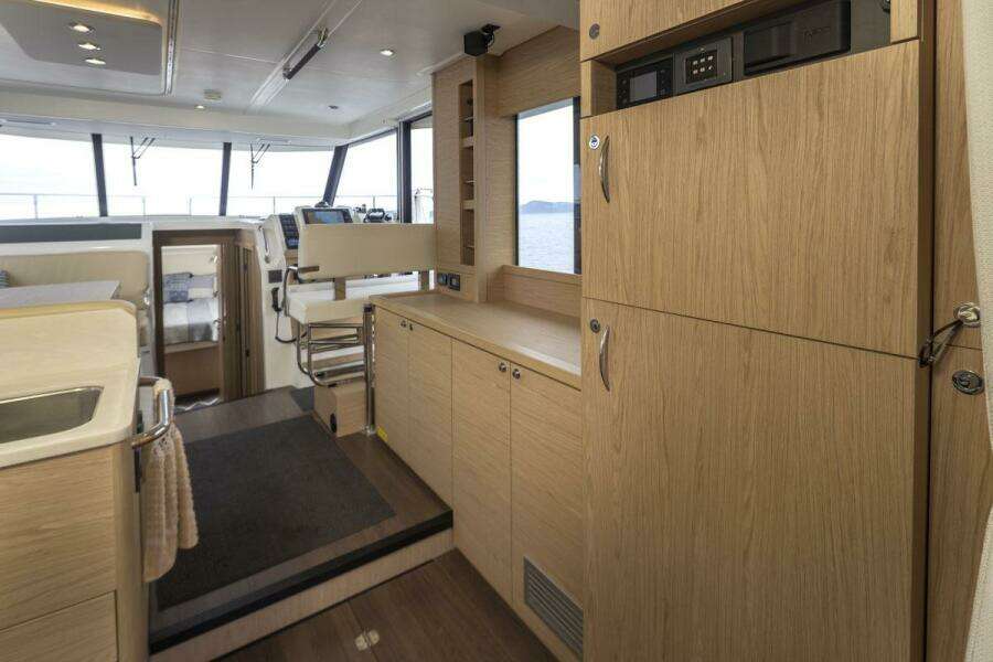 Galley with full size refrigerator