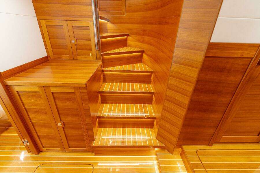 STEPS TO LOWER STATEROOMS