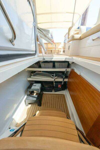 Midships Upper Salon Storage Compartment for Large Dining Table