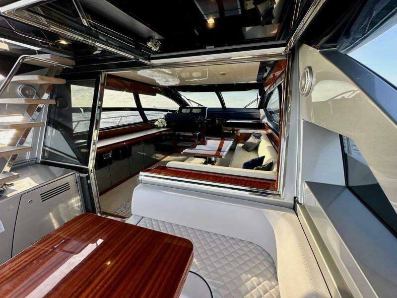 View from aft deck into Main salon -66ft Riva 2022 Ribelle 