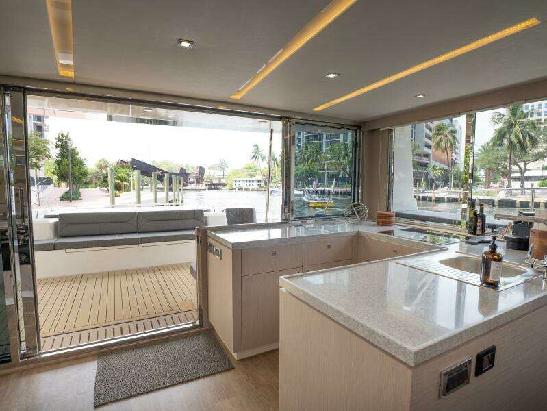 Alva OE 54 Looking Aft From Galley With Open Windows