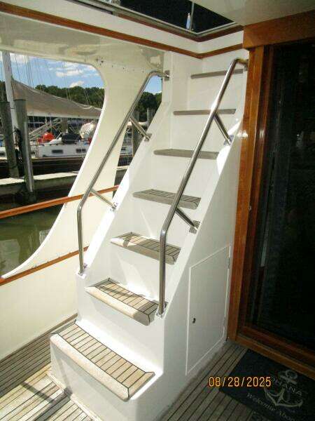 42' Grand Banks aftdeck-flybridge stairs