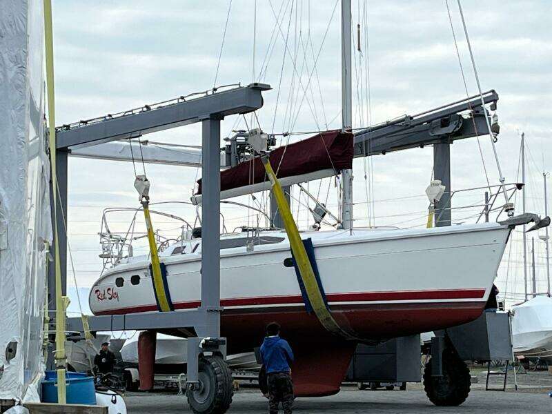 37' Hunter hauled out1