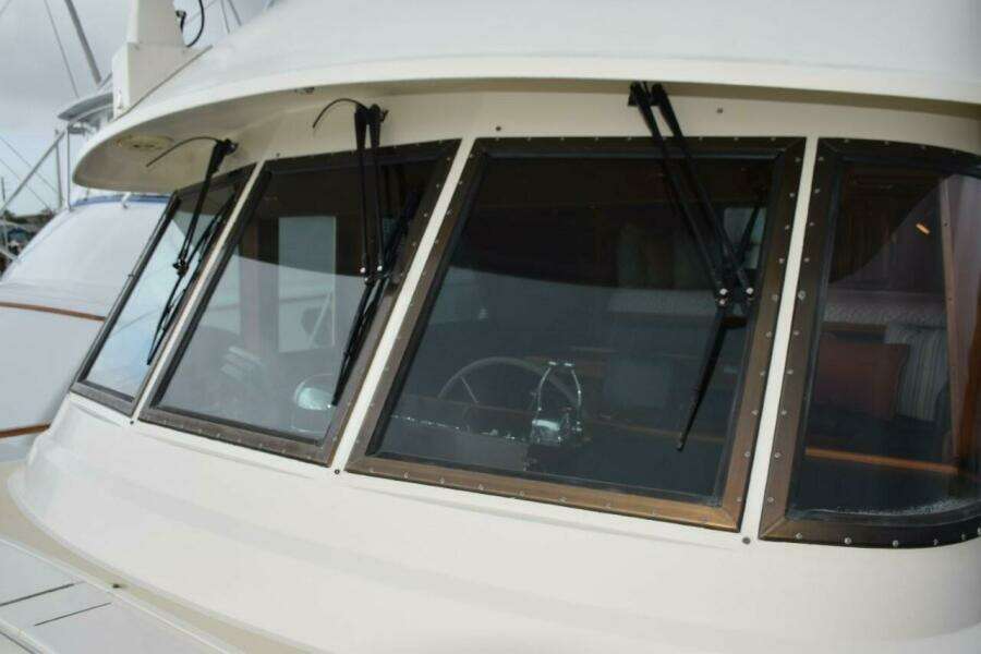Pilothouse windows with wipers and washers