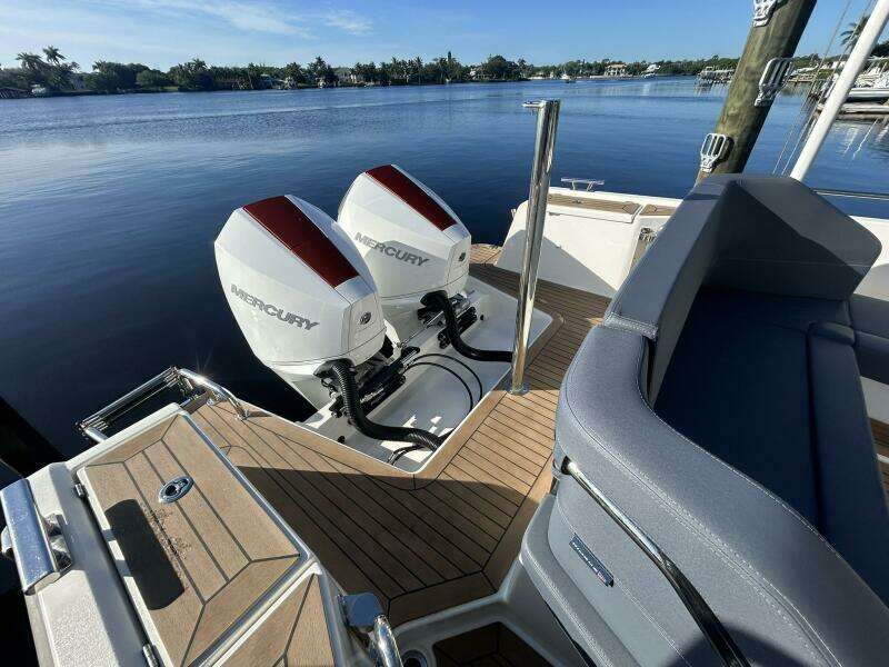 Port View of twin Mercury Verado Engines 