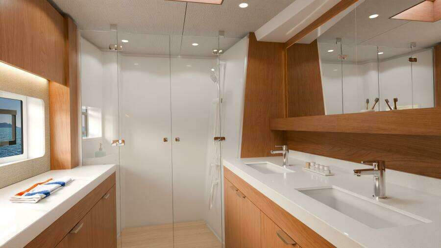 View Of The Owner’s Cabin Bathroom