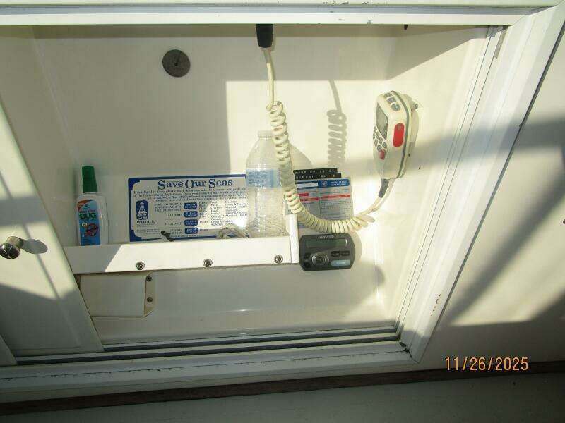 42' GrandBanks flybridge electronics cabinet
