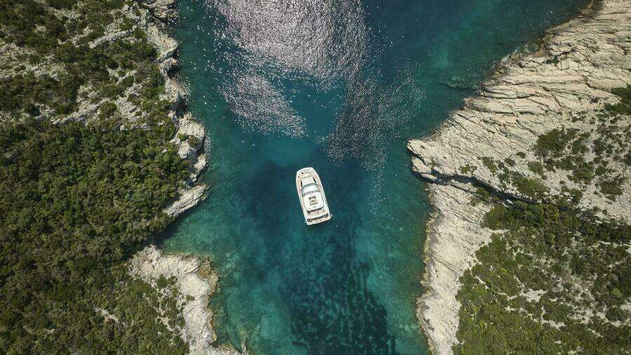 2025 M8 65 Prestige M8 Multi-Hull Power Catamaran - Manufacturer Aerial Profile