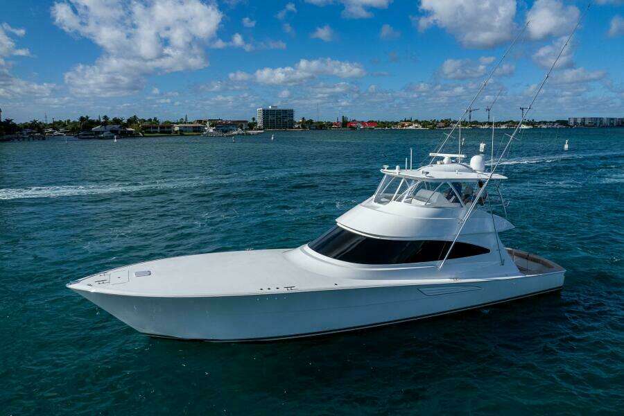 Viking 68 KEMOSABE - Port Aft Profile - Port Aerial Profile