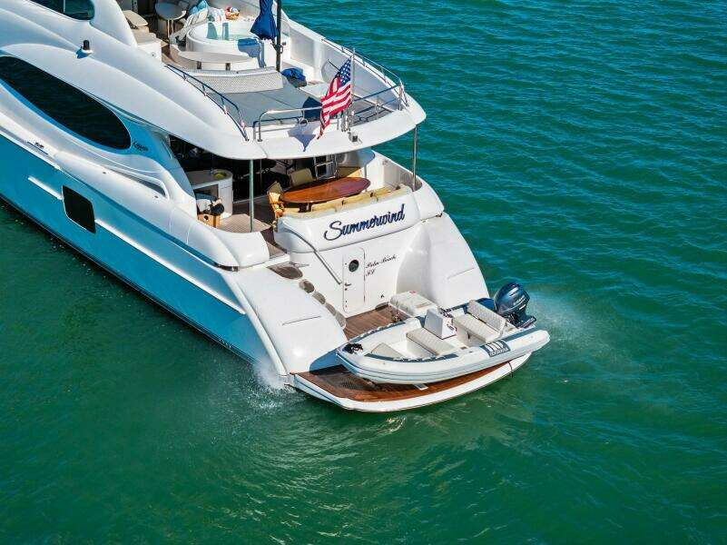 2005 Lazzara Yachts 80 'Summerwind' - Profile Aerial Stern