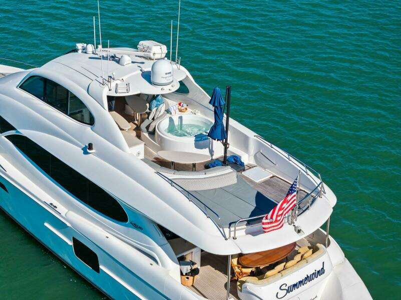 2005 Lazzara Yachts 80 'Summerwind' - Profile Aerial