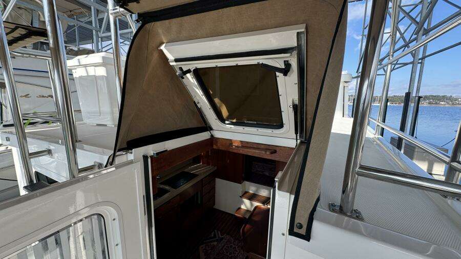 Salon Entry with Dutch Door Open & Bimini