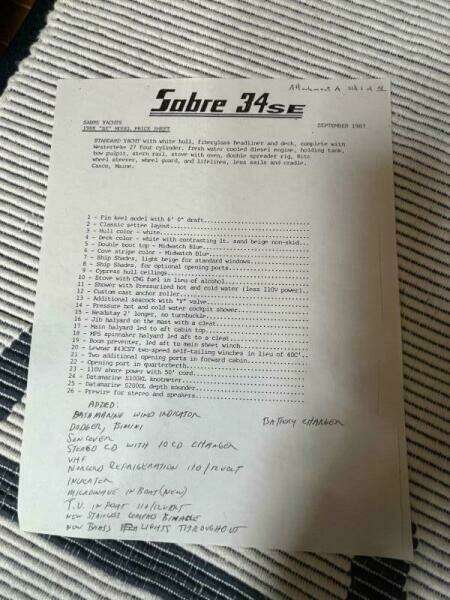 Outlaw 34ft Sabre Yacht For Sale