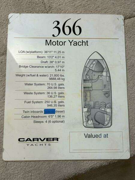 Carver 366 Specs