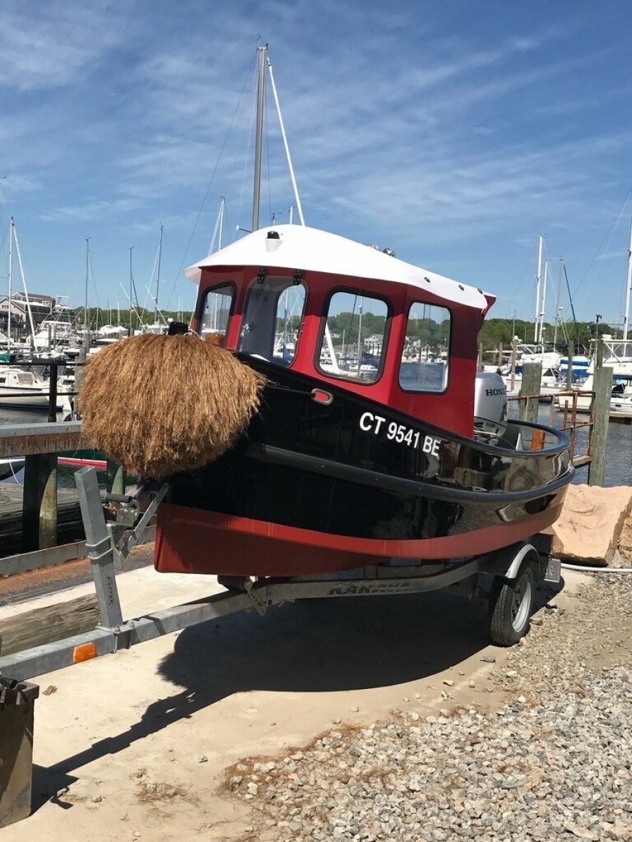 Portside view of bow