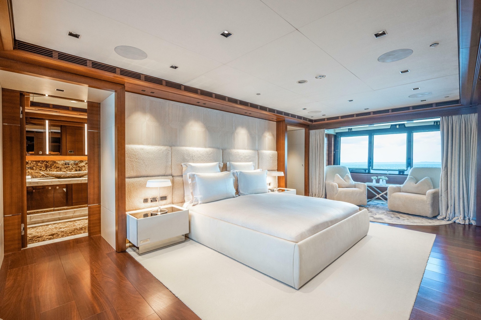 Full Beam Master Stateroom With Starboard Side Balcony