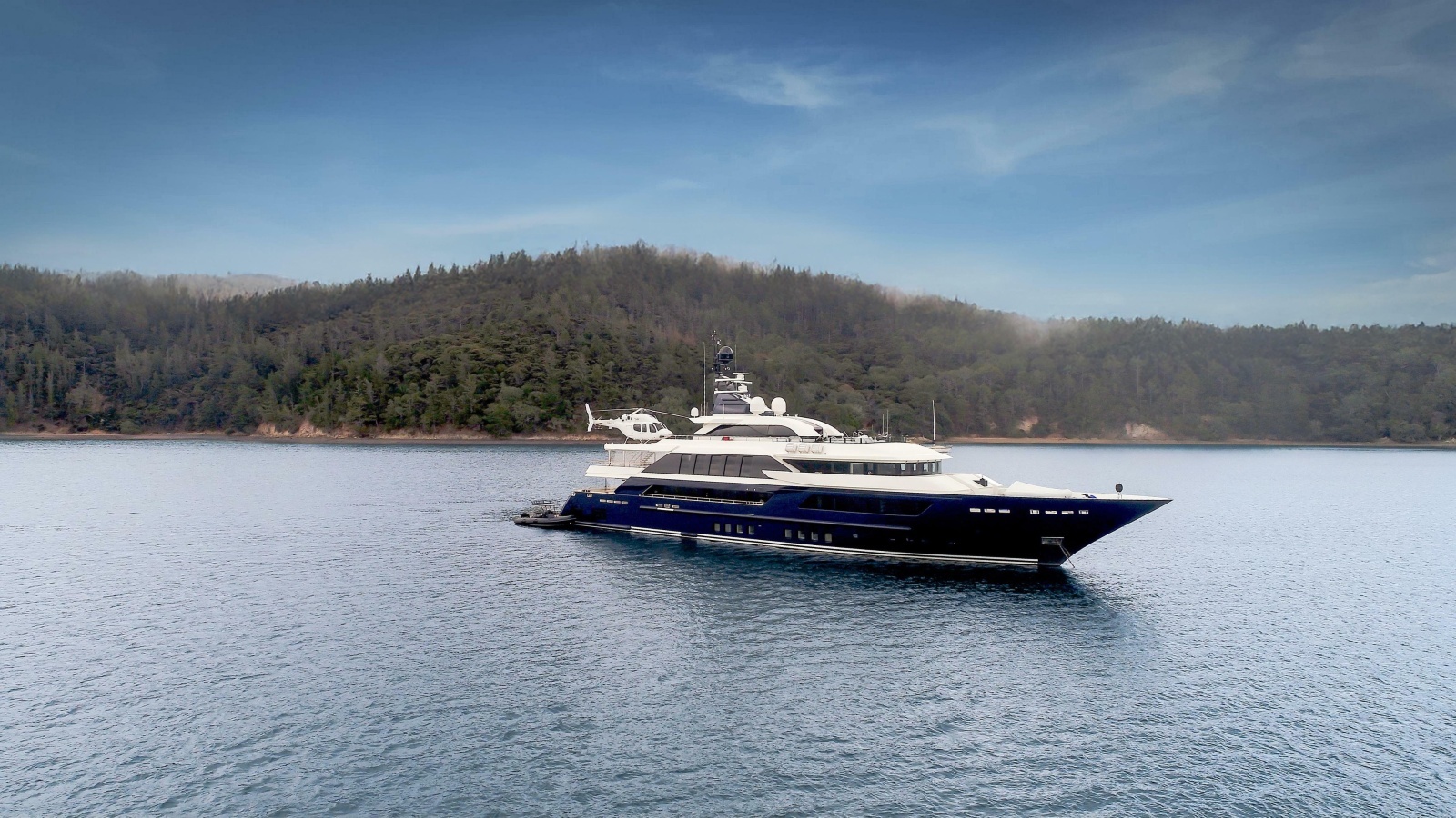 ODYSSEY at Anchor with Bell 429