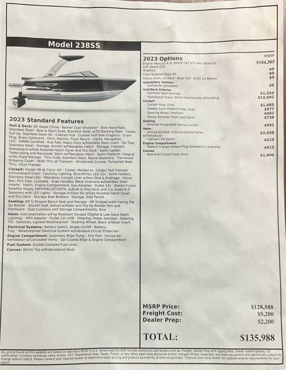 2023 Monterey 238SS