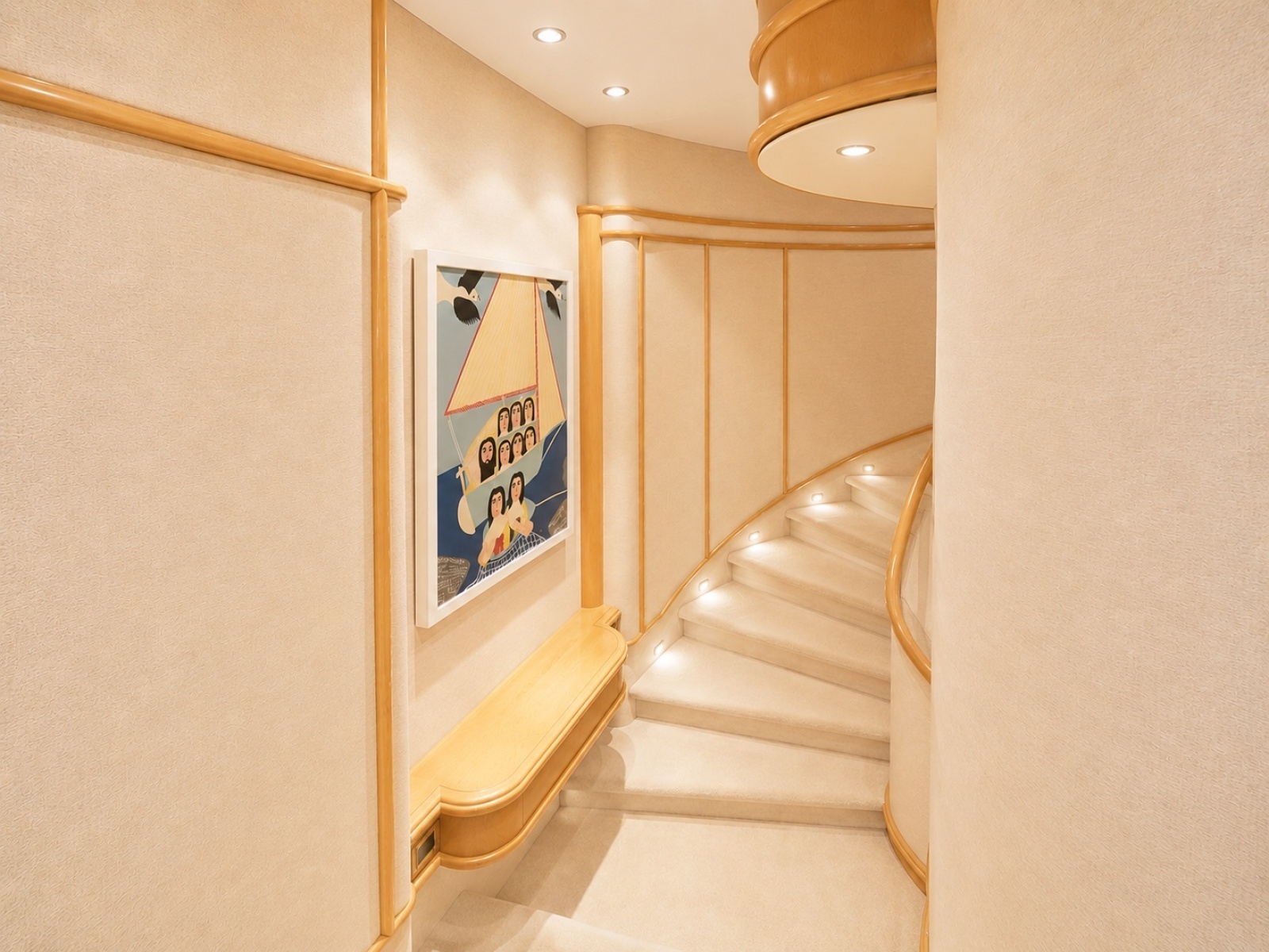 014 Main Deck Master Stateroom Stairs To Ensuite
