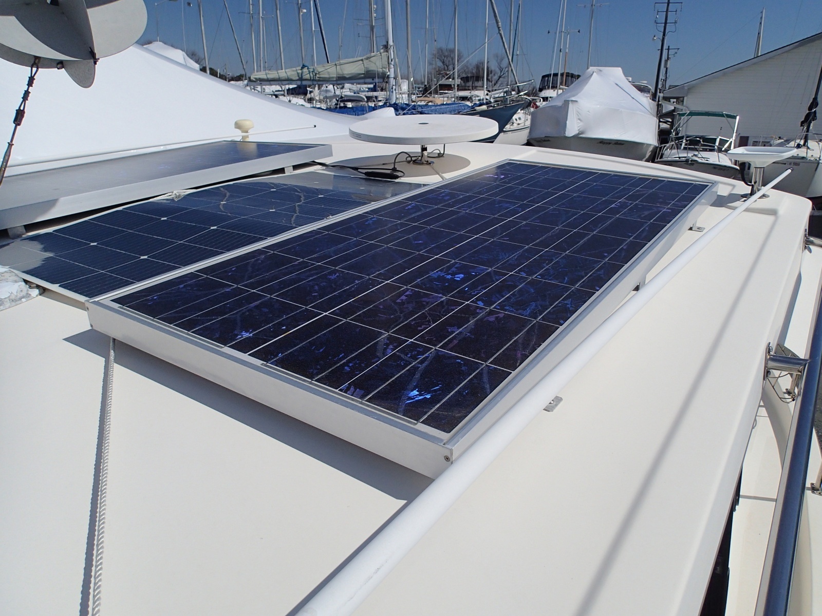 Solar panels from stern