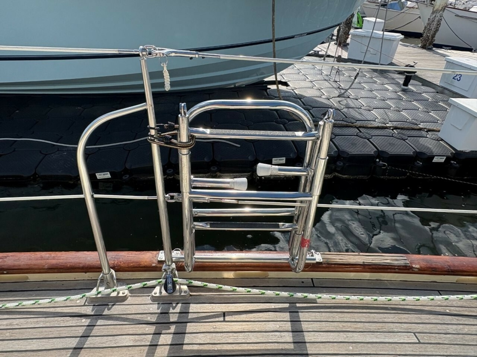 Starboard side boarding ladder
