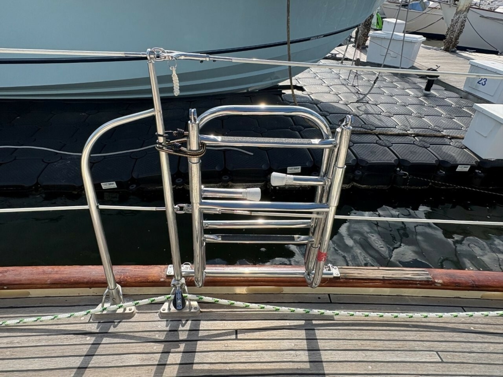 Starboard side boarding ladder