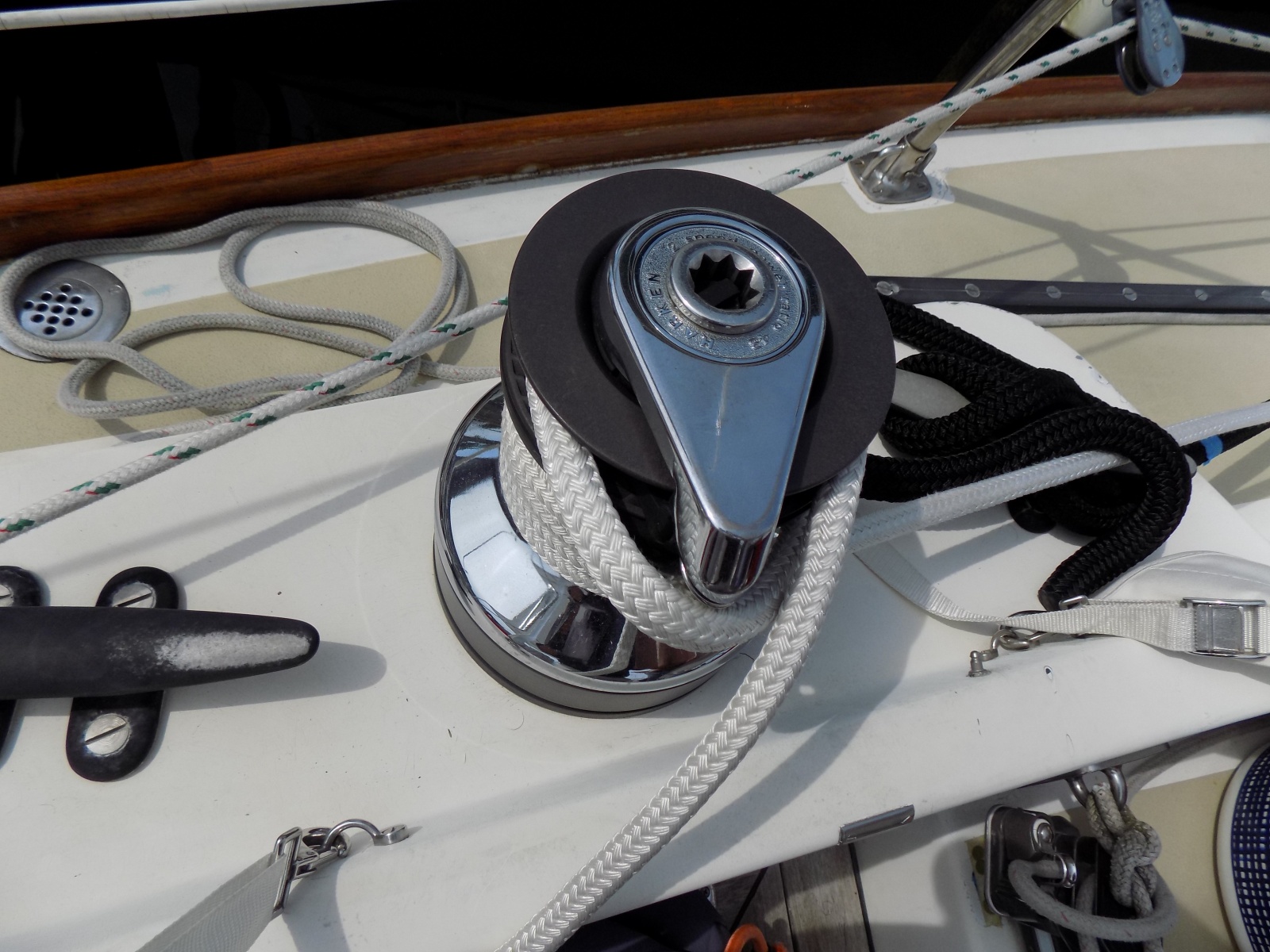 Portside electric Harken winch.