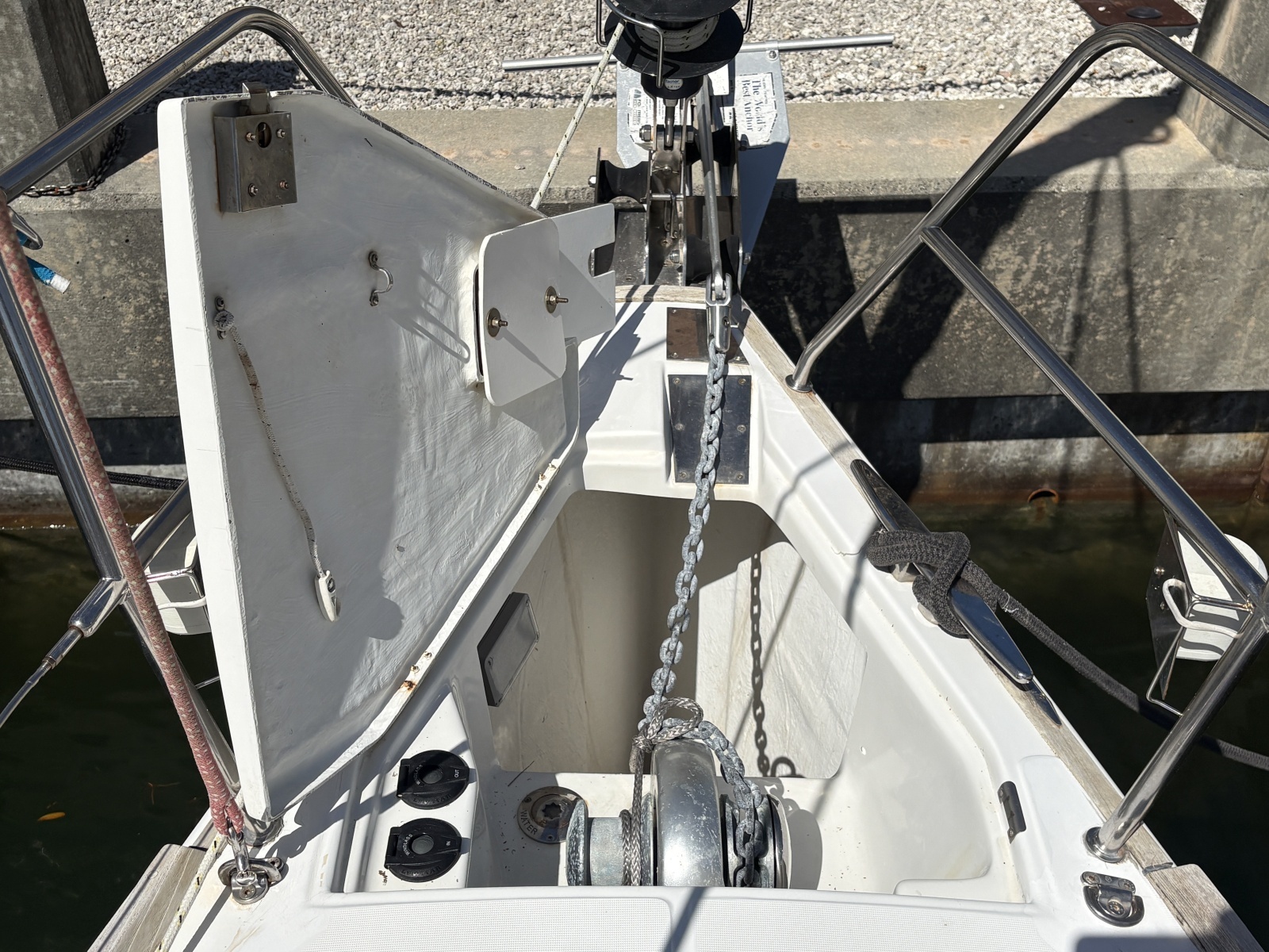 Anchor locker and windlass