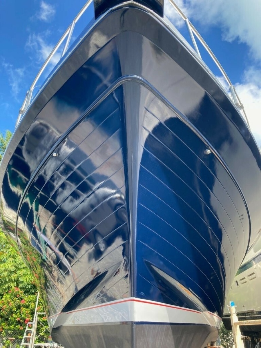 Beautiful Blue Hull With White Boot Stripe