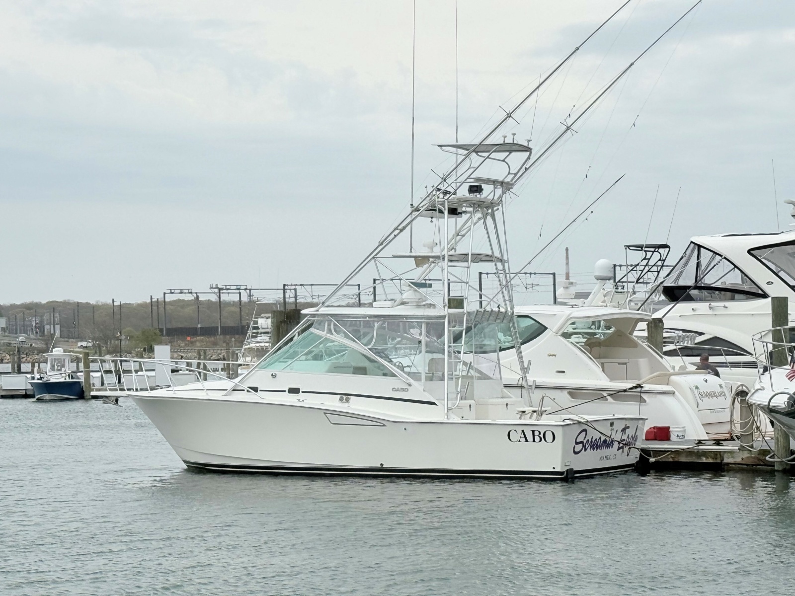 Cabo 35 SCREAMIN' EAGLE - Profile At Dock